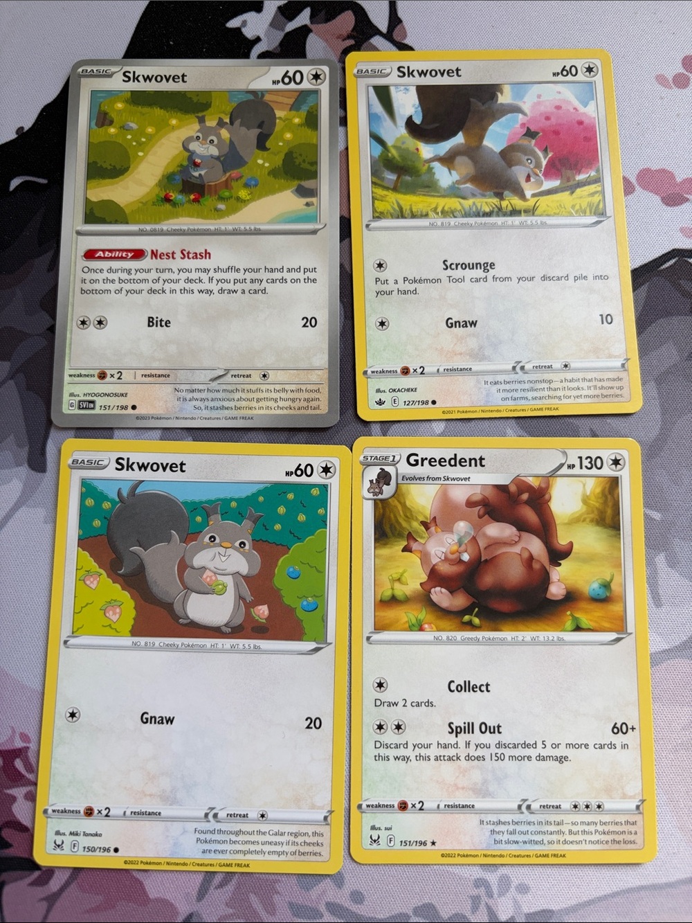 Skwovet & Greedent Collection Lot | 4 Pokémon Cards | ✨5/$25✨